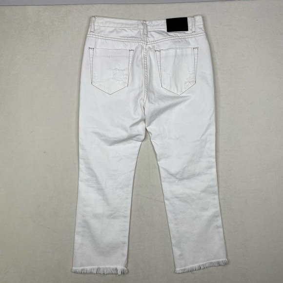 ONE X ONE TEASPOON Cococash Hooligans Low Waist White Ripped/Distressed Crops-27 - Picture 2 of 8